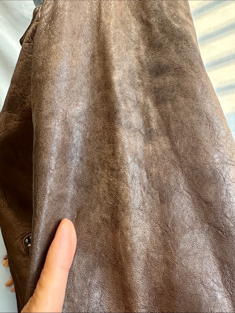 Brown Women's Leather Moto Jacket - Picture 7 of 16